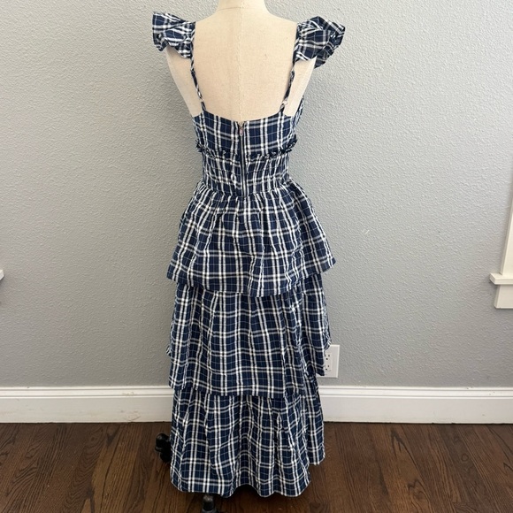 Mable Tiered Midi Dress Ruffle Sleeve Size Small EUC - Picture 6 of 9